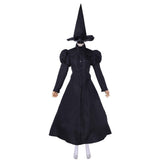 Halloweez Elphaba Cosplay Costume | Elegant Black Witch Dress & Hat | Authentic Victorian Witch Attire - Halloweez